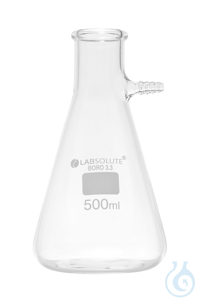 Saugflasche, 500 ml, aus Borosilikatglas 3.3, Erlenmeyerform, gemäß DIN...