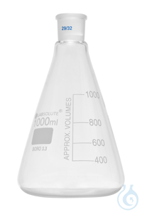 Erlenmeyerkolben. mit Normschliff. Borosilikatglas 3.3. mit dauerhafter....