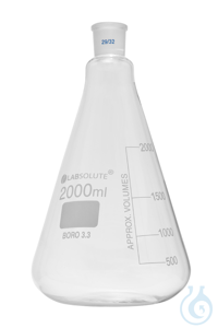 Erlenmeyerkolben. mit Normschliff. Borosilikatglas 3.3. mit dauerhafter....