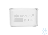 Kristallisierschale. 20 ml. Ø=40 mm. h=25 mm. aus Borosilikatglas 3.3. klar....