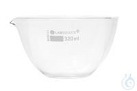 Abdampfschale. 320 ml. Ø=115 mm. h=65 mm. aus Borosilikatglas 3.3. klar....