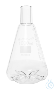 Schikanekolben. 1000 ml. Erlenmeyerform. 4 Bodenschikanen. gerader Hals für...