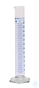 Messzylinder, 250 ml, blaue Graduierung, Teilung 2 ml, hohe Form, Klasse A,...
