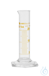 Messzylinder. 25 ml. niedere Form. Klasse B. braune Graduierung. Teilung 1.0...