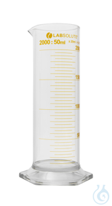 Messzylinder. 2000 ml. niedere Form. Klasse B. braune Graduierung. Teilung...