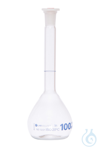 Messkolben. Klarglas. Borosilikat 3.3. 100 ml. NS 12/21. mit PE-Stopfen....