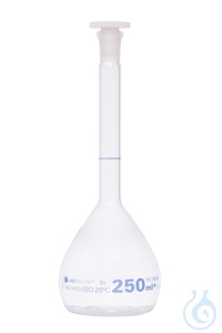 Messkolben. Klarglas. Borosilikat 3.3. 250 ml. NS 14/23. mit PE-Stopfen....