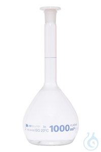 Messkolben. Klarglas. Borosilikat 3.3. 1000 ml. NS 24/29. mit PE-Stopfen....