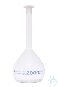 Messkolben. Klarglas. Borosilikat 3.3. 2000 ml. NS 29/32. mit PE-Stopfen....