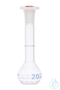 Messkolben. Klarglas. Borosilikat 3.3. 20 ml. NS 12/21. mit PE-Stopfen....