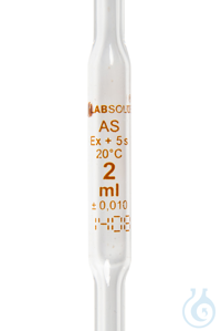 Vollpipetten. 2 ml. eine Marke. 330 mm. Farbcode orange. Kalk-Soda-Glas....