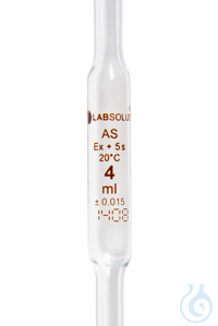 Vollpipetten. 4 ml. eine Marke. 360 mm. Farbcode rote Streifen....