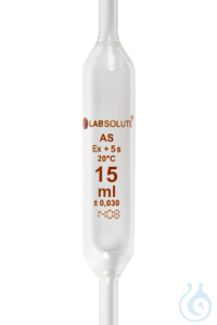 Vollpipetten. 15 ml. eine Marke. 455 mm. Farbcode grün. Kalk-Soda-Glas....