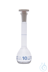 Messkolben. Klarglas. Borosilikat 3.3. 10 ml. NS 10/19. mit Hohlglasstopfen....