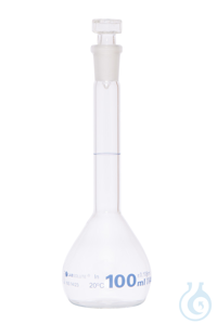 Messkolben. Klarglas. Borosilikat 3.3. 100 ml. NS 14/23. mit Hohlglasstopfen....