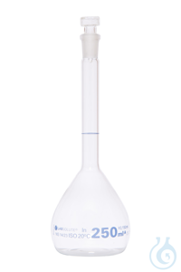 Messkolben. Klarglas. Borosilikat 3.3. 250 ml. NS 14/23. mit Hohlglasstopfen....