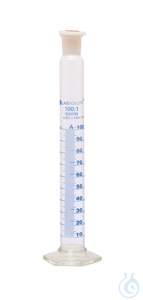 Mischzylinder. 100 ml. NS 24/29. Klasse A. aus Borosilikatglas 3.3. gemäß ISO...
