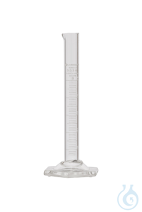Messzylinder. 5 ml. weiße Graduierung. Teilung 0.1 ml. hohe Form. Klasse B....