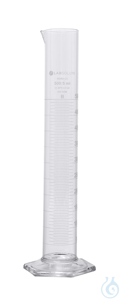 Messzylinder. 500 ml. weiße Graduierung. Teilung 5.0 ml. hohe Form. Klasse B....