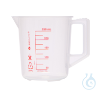 Messbecher. PP. 600 ml. gemäß ISO 7056. geschlossener. stabiler Griff. rote...