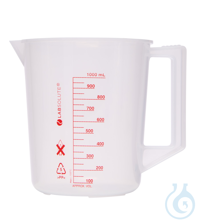 Messbecher. PP. 2000 ml. gemäß ISO 7056. geschlossener. stabiler Griff. rote...