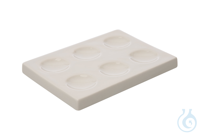 Tüpfelplatte. Porzellan. 6 Vertiefungen. Ø=25 mm. 112x81 mm. VE=1. LABSOLUTE®...