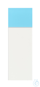 Objektträger. geschnittene Kanten. Schriftfeld blau. 76x26x1 mm. VE=50....