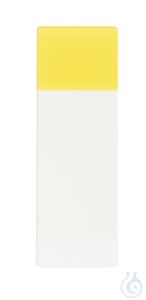 Objektträger. geschliffene Kanten. Ecken 45°. Schriftfeld gelb. 76x26x1 mm....