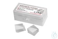 Deckgläser. aus Borosilikatglas 3.3. Stärke 1. 0.13-0.16 mm. quadratisch....