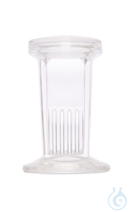 Färbetrog nach Coplin. max. 10 Objektträger 76x26 mm. Kalk-Soda-Glas. HxØ...