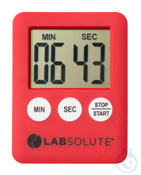 Timer rot. mit LR-54-batterie. VE=1. LABSOLUTE®  VE=1 Stück Timer rot. mit...