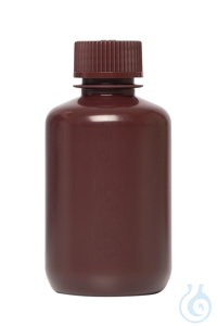 Enghals-Flaschen. braun. HDPE. 125 ml. VE=12. LABSOLUTE®  VE=12 Stück...