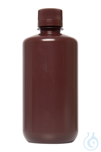 Enghals-Flaschen. braun. HDPE. 1000 ml. VE=6. LABSOLUTE®  VE=6 Stück...