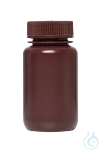 Weithals-Flaschen. braun. HDPE. 125 ml. VE=12. LABSOLUTE®  VE=12 Stück...