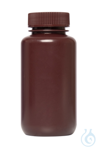 Weithals-Flaschen. braun. HDPE. 250 ml. VE=12. LABSOLUTE®  VE=12 Stück...
