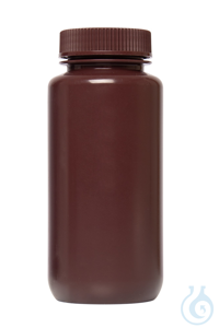 Weithals-Flaschen. braun. HDPE. 500 ml. VE=12. LABSOLUTE®  VE=12 Stück...