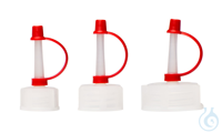 Tropfverschluss, GL18, LDPE, für Enghalsflaschen 7696163 & 7696164, mit roter...