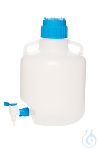 Ballonflasche mit Ablasshahn. LDPE. 10000 ml. Deckel aus PP. VE=1. LABSOLUTE®...