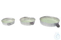 Wägeschalen rund. Aluminium. Ø 43 mm. Höhe 12 mm. VE=100 Stück. LABSOLUTE®...