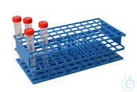 Gefäßständer für 6 x 12 Röhrchen (ø 16 mm). Blau. 248 x 70 x 127 mm (BxHxT)....
