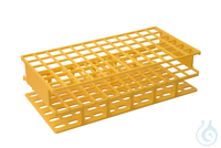 Gefäßständer für 6 x 12 Röhrchen (ø 16 mm). Gelb. 248 x 70 x 127 mm (BxHxT)....