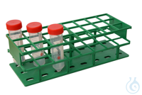 Gefäßständer für 3 x 8 Röhrchen (ø 30 mm). Grün. 283 x 83 x 83 mm (BxHxT)....
