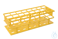 Gefäßständer für 3 x 8 Röhrchen (ø 30 mm). Gelb. 283 x 83 x 83 mm (BxHxT)....