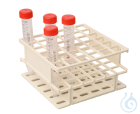 Gefäßständer für 6 x 6 Röhrchen (ø 16 mm). Weiß. 126 x 58 x126 mm (BxHxT)....