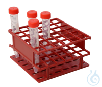 Gefäßständer für 6 x 6 Röhrchen (ø 16 mm). Rot. 126 x 58 x126 mm (BxHxT). VE=...