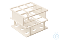 Gefäßständer für 3 x 3 Röhrchen (ø 30 mm). Weiß. 109 x 84 x 109 mm (BxHxT)....