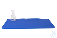 Laborunterlage. blau/weiß. 35 x 60 x 0.2 cm. Silikon. mit Metalleinlage für...