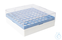 Cryo-Box PC. blauer Einsatz für 81 x 1.2/2 ml Röhrchen mit Innen- und...