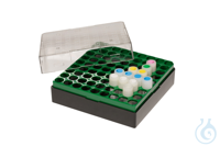 Cryo-Box PC. grüner Einsatz für 81 x 1.2/2 ml Röhrchen mit Innen- und...