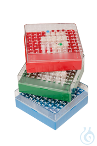 Cryo-Box PC. blau. für 100x1.2/2ml Röhrchen mit Innengewinde. BxTxH:...